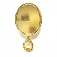Медальон металл, овальный, золото, на прямой короткой ножке. Талос (Китай)